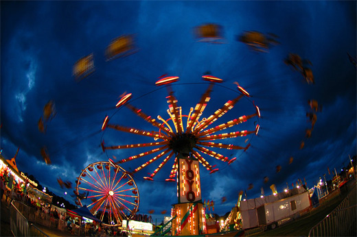 Ferris wheel circus fisheye view fish eye photography