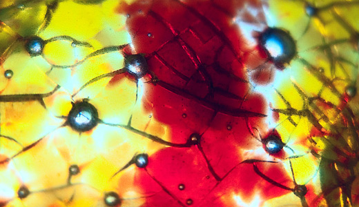 Bubble yellow red stained glass textures