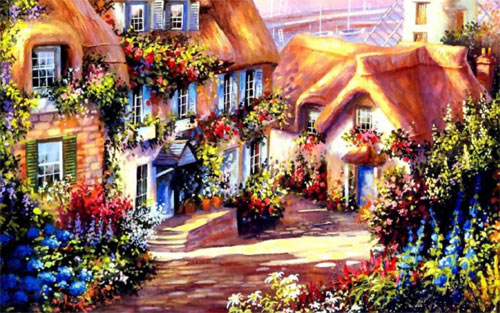 Cottage Painting wallpaper