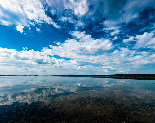 clouds over water