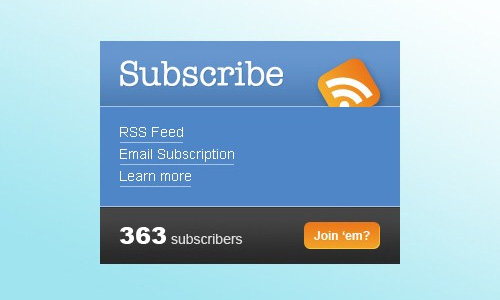 Neat Subscribe Box psd file
