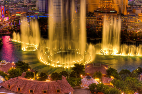 The Bellagio Fountains at Night