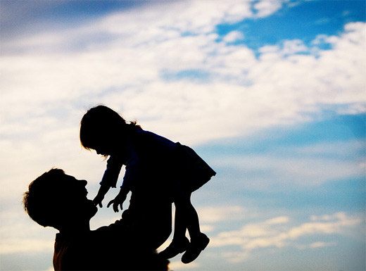 Silhouette father child son daughter photography