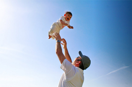 Sky toss father child son daughter photography