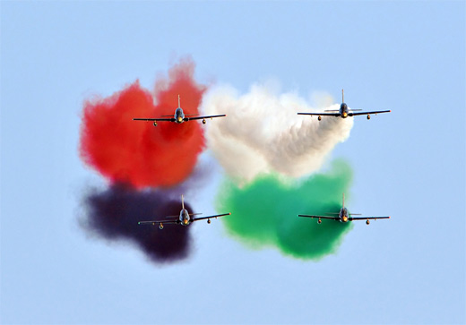Colorful smoke aerobatic airplane aircraftphotography