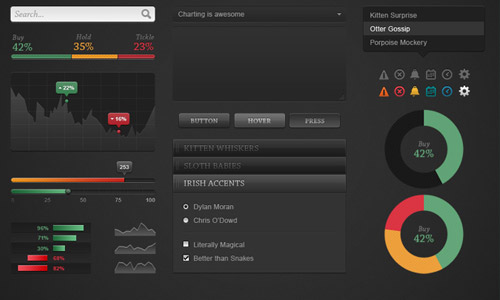 free dark chart psd