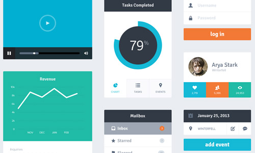 flat ui chart free psd