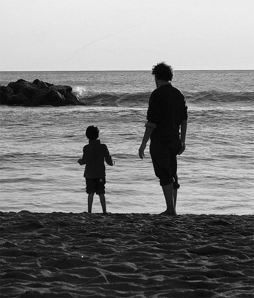 Beach father child son daughter photography