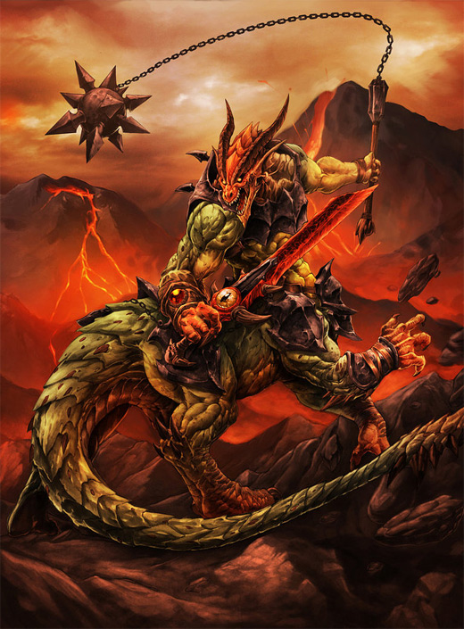 Dragon centaur volcano rift earth colossus illustrations artworks