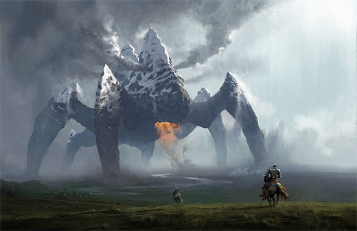 Mountain rift earth colossus illustrations artworks