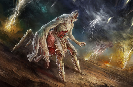 Ripped flesh monster rift death colossus illustrations artworks