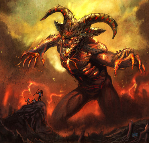 Demon fire colossus rift video game