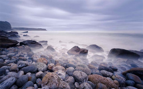 Foggy rocks