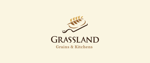 Grassland grains bread logo designs collection