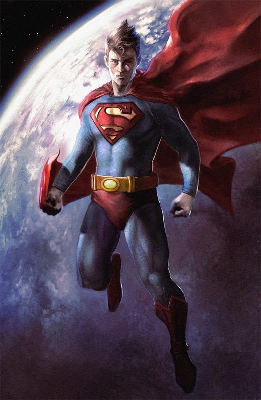 Space universe superman man of steel fan art illustration artworks