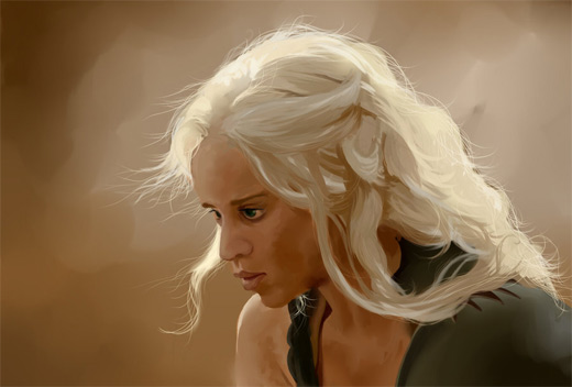 Khaleesi game of thrones illustration artworks