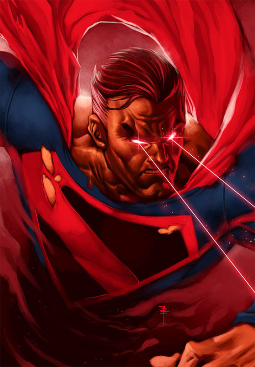 Laser eyes superman man of steel fan art illustration artworks