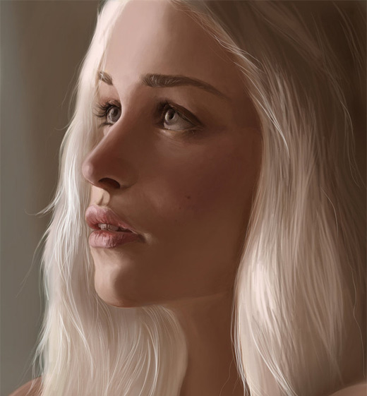 Beautiful daenerys game of thrones illustration artworks