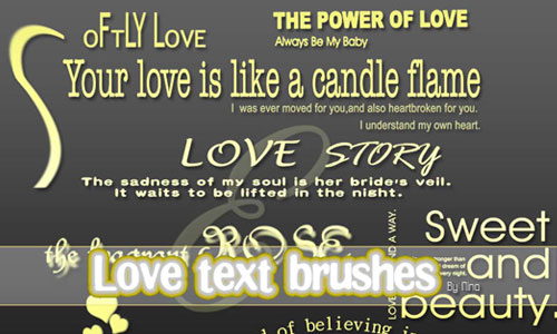 Love Text Brushes