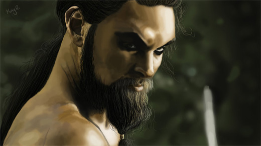 Khal drogo game of thrones illustration artworks