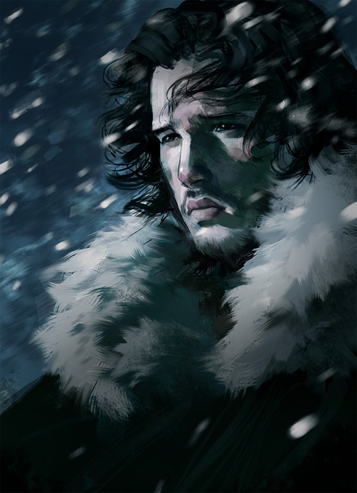 Jon snow game of thrones illustration artworks