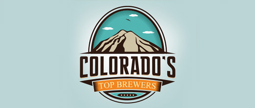 Brewer top mountain logo design collection