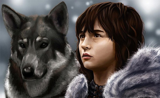 Bran stark game of thrones illustration artworks