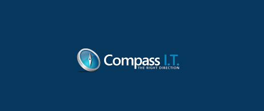 Clean blue compass logo design collection