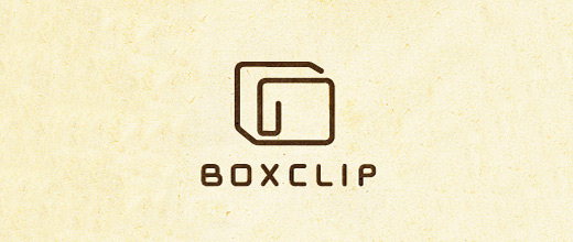 Box paper clip logo design collection