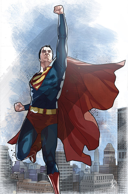 Comics flying superman man of steel fan art illustration artworks