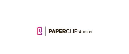 Simple purple paper clip logo design collection