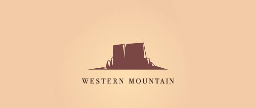 Western cowboy mountain logo design collection