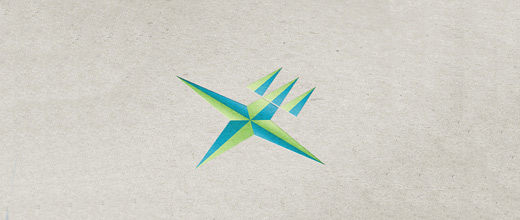 Eco friendly green compass logo design collection