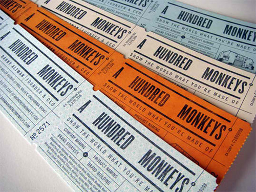 A Hundred Monkeys business card