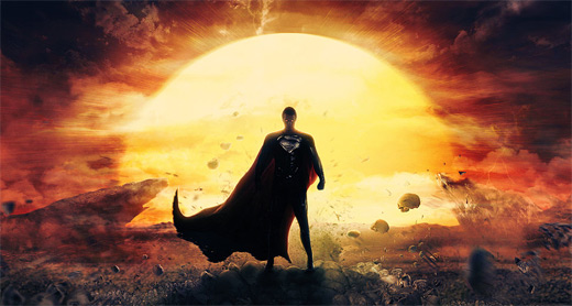 Rising sun superman man of steel fan art illustration artworks