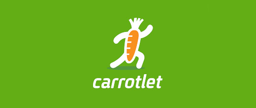 Running carrot logo design collection
