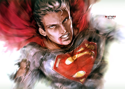 Wounded superman man of steel fan art illustration artworks