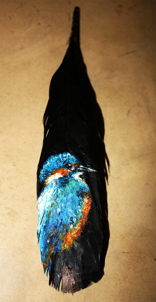 Bird feather painting