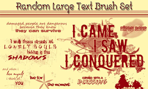 Random Large Text Brush Set