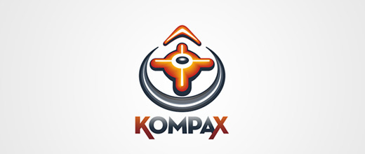 Orange compass logo design collection