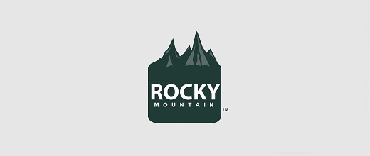 Rocky brown rocks mountain logo design collection