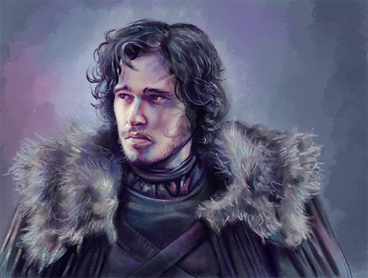 Jon snow painting game of thrones illustration artworks