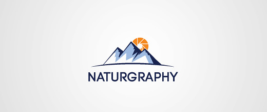 Sun nature mountain logo design collection