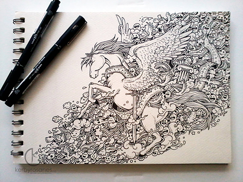 Impressively Detailed Pen Doodles By Kerby Rosanes