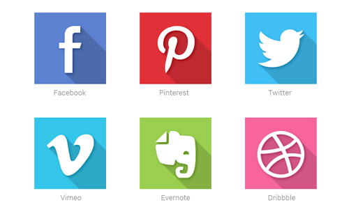 40 Social Media Flat Icons