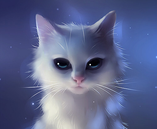 White cat apoffis illustration