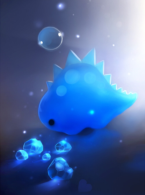 Crystal blue dinosaur