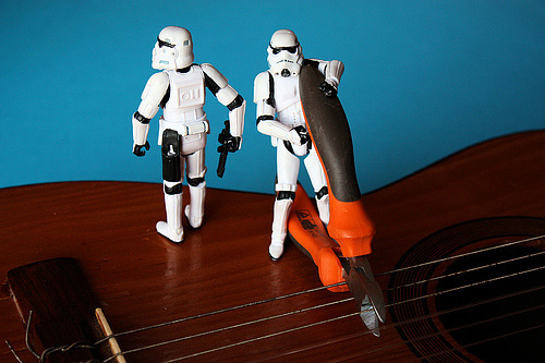 Guitar string stormtrooper photogprahy