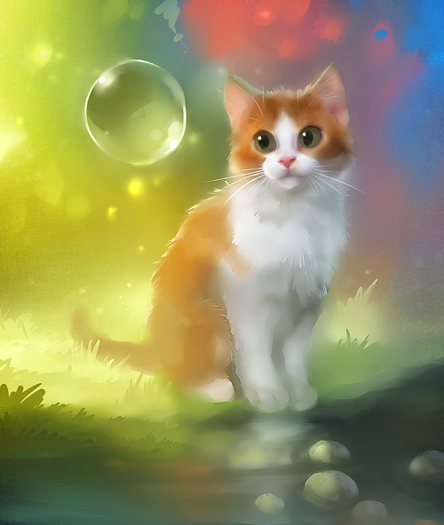 Beautiful cat bubble