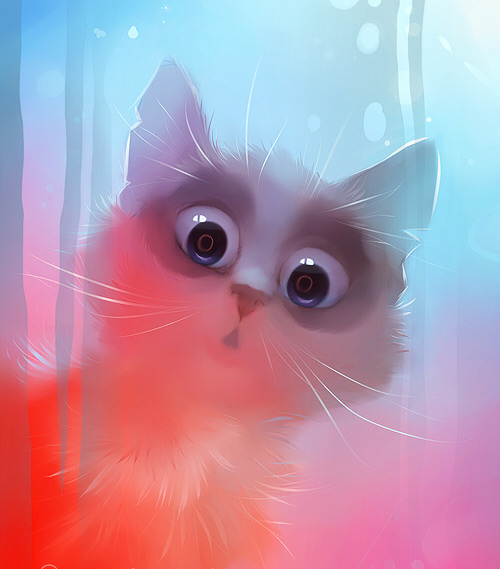 Curious cat cool illustration